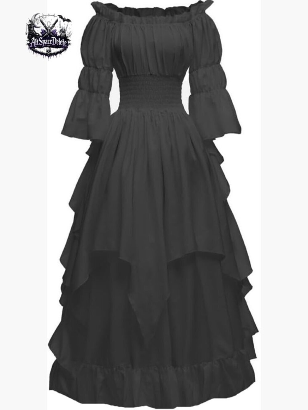 Gothic Witch Dress Medieval Renaissance Costume Victorian Off Shoulder